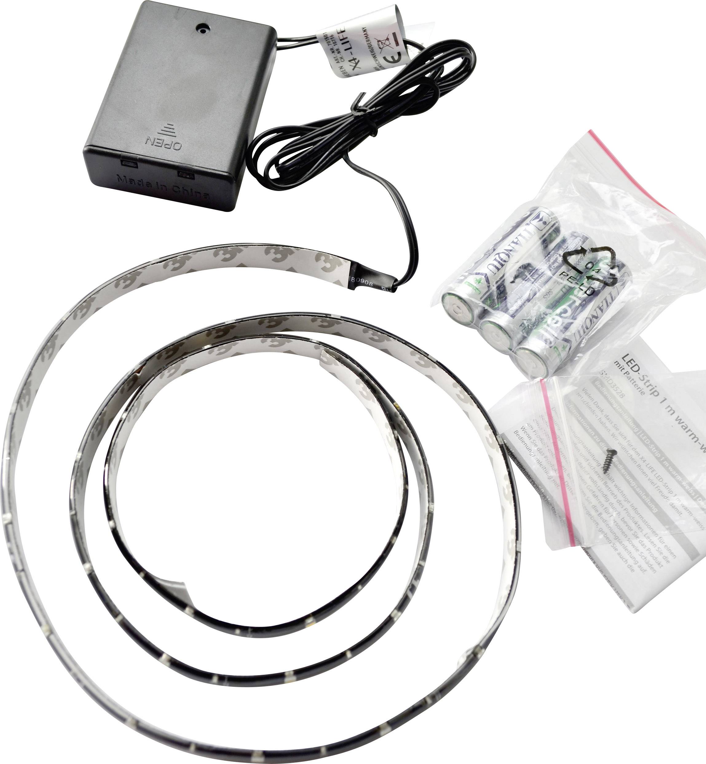 X4-LIFE 701501 LED strip set + battery box 4.5 V 1 m Warm white 1 pc(s)