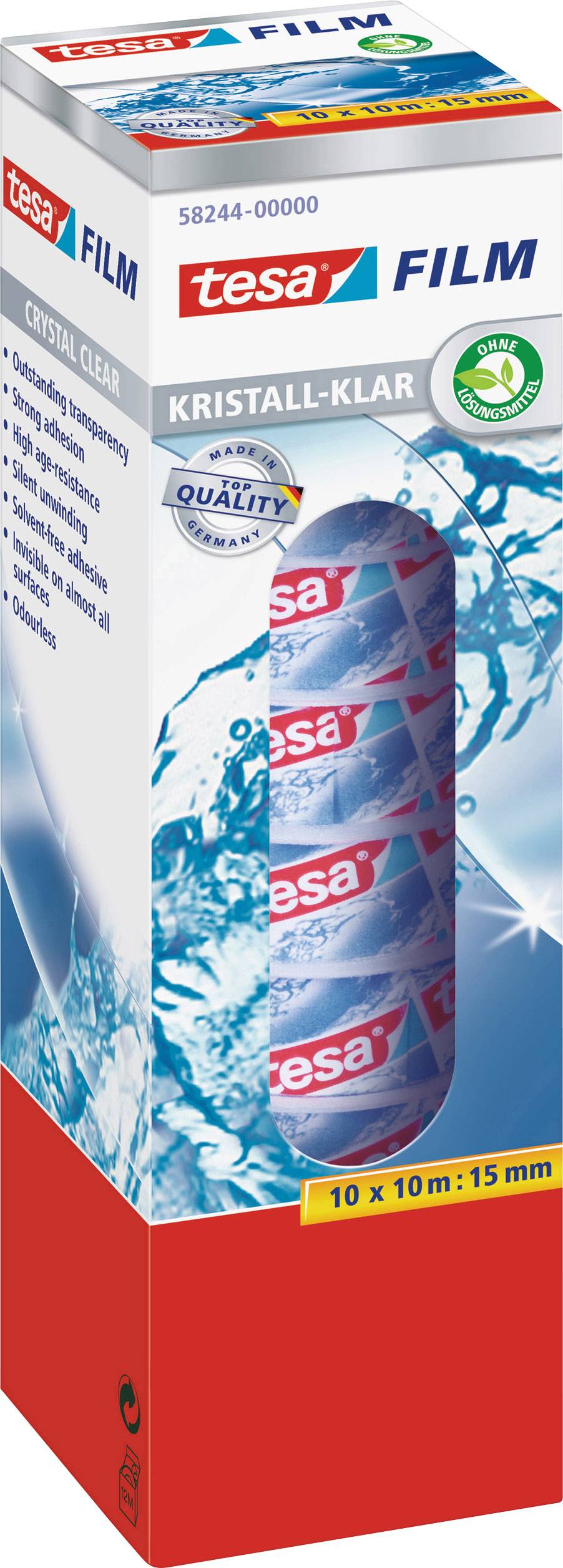 tesa 58244-00000-01 Tesa film crystal Transparent (L x W) 10 m x 15 mm 10 pc(s)