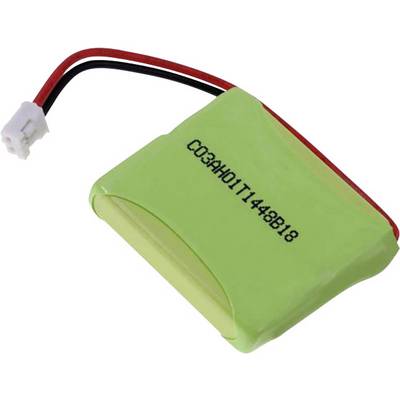 Green battery with red and black cable, suitable for electronic devices.