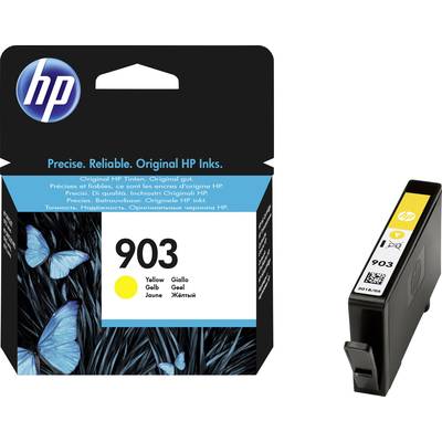 'HP 903 Ink Cartridge, yellow, for HP printers. Packaging displays butterflies and the inscription: Precise. Reliable. Original HP Ink.'