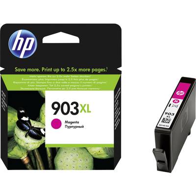 HP 903XL Ink Cartridge in Magenta, showing packaging and individual cartridge. Larger coverage, suitable for HP inkjet printers.