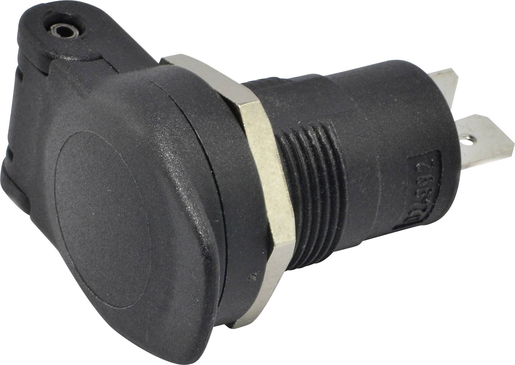 BAAS Built-in on-board power socket with spring-hinged lid Max. load capacity=16 A Compatible with (details) Standard and universal plug Wall outlet 12/24 V