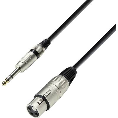 Adam Hall K3BFV0300 XLR Cable [1x XLR socket - 1x Jack plug 6.35 mm] 3.00 m Black