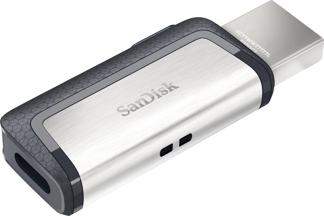 SanDisk Ultra® DualDrive USB smartphone/tablet extra memory Silver 64 GB USB A (USB 3.2 1st gen), USB C®