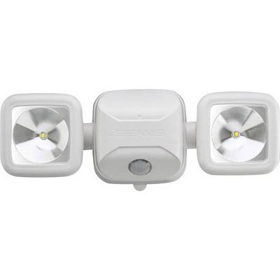 Double LED safety lamp with motion sensor, suitable for outdoor use.