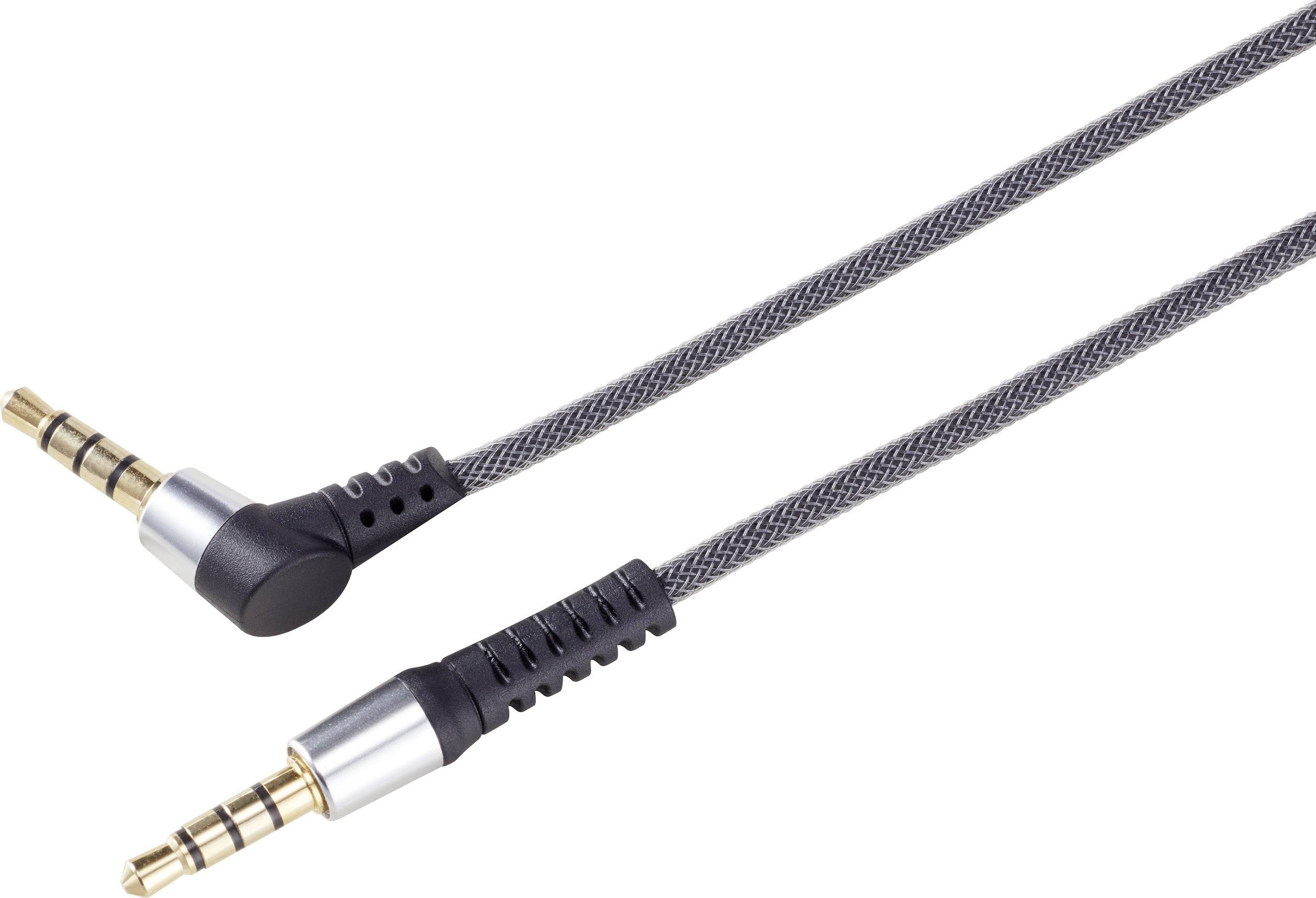 SpeaKa Professional SP-7870176 Jack Audio/phono Cable [1x Jack plug 3.5 mm - 1x Jack plug 3.5 mm] 1.00 m Black gold plat-3