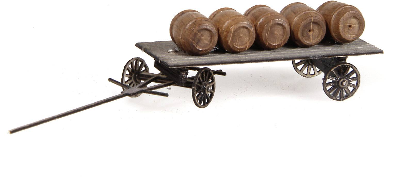 MBZ 80269 H0 Beer wagon with barrels Laser-cut assembly kit, Unpainted
