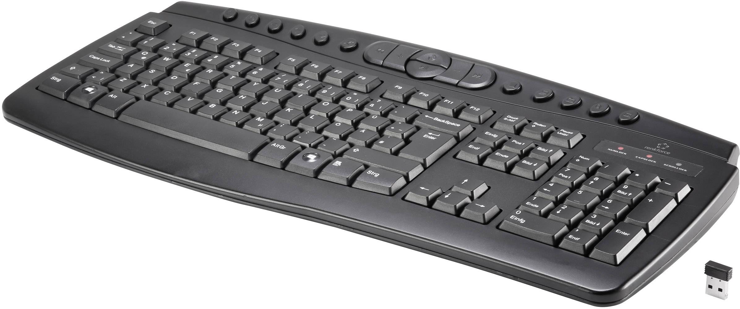 Renkforce RF-KG1006 Radio Keyboard German, QWERTZ, Windows® Black ...