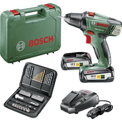 Bosch Home and Garden PSR 18 Li-2 060397330U Cordless drill  18 V 2.5 Ah Li-ion incl. spare battery, incl. case, incl. a