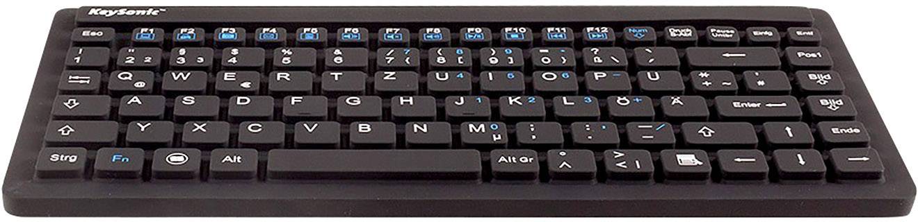 Keysonic KSK-3230IN (DE) USB Keyboard German, QWERTZ Black Splashproof-1