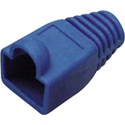 A blue network plug protection, shaped to cover RJ45 connectors, providing strain relief and additional durability.
