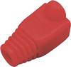 TRU COMPONENTS RJ45 Plug connector CAT 6A with kink protection sleeve 1582668 Bend relief Red 1 pc(s)