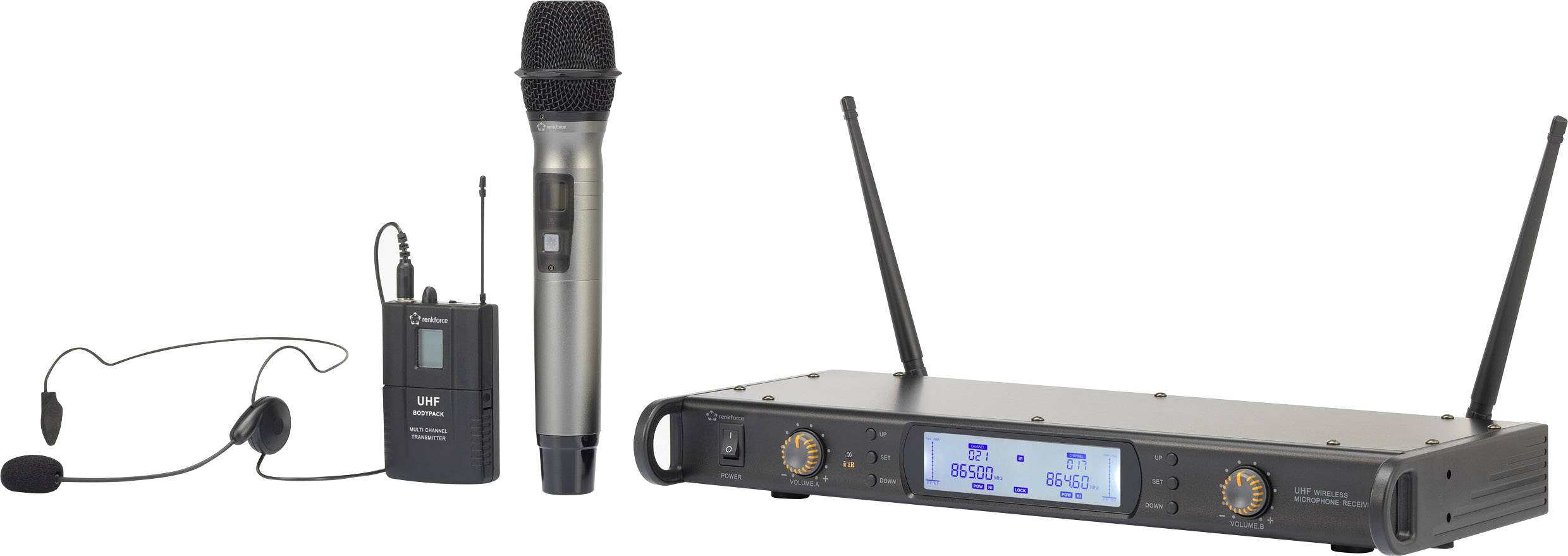 Renkforce BM-7200 Wireless microphone set Transfer type:Radio incl. cable