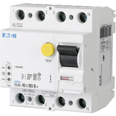 Image of Eaton 167893 FRCDM-40/4/003-G/B RCCB (AC/DC sensitive) 4-pin 40 A 0.03 A 240 V, 415 V