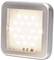 Square LED lamp with 16 luminous diodes in a silver frame. Suitable for indoor lighting purposes.