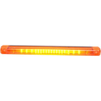 The image depicts an orange, rectangular LED light in a luminous yellow, likely used as a warning light.