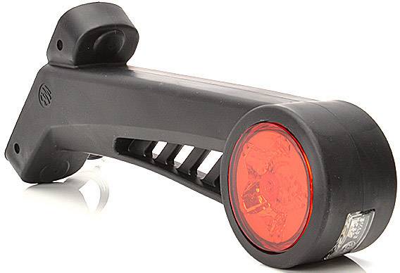 Black bicycle light with red lens, suitable as a rear light for improved visibility in road traffic.