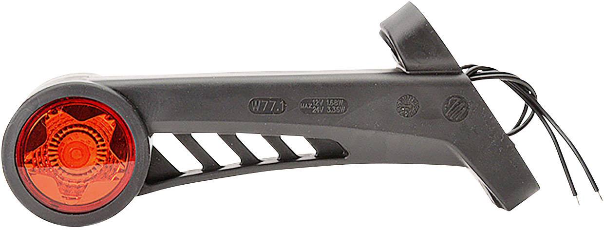 Red rear light with a black housing and multiple wires, used for vehicles to improve visibility and safety.