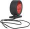 Round, red LED rear light with a black housing and cable, used for visibility in darkness, commonly fitted to vehicles.