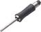 Soldering iron with a black handle, pointed metal tip, suitable for electronics repair and soldering work.