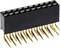 A black, rectangular plug with 20 golden pins protruding from the underside.