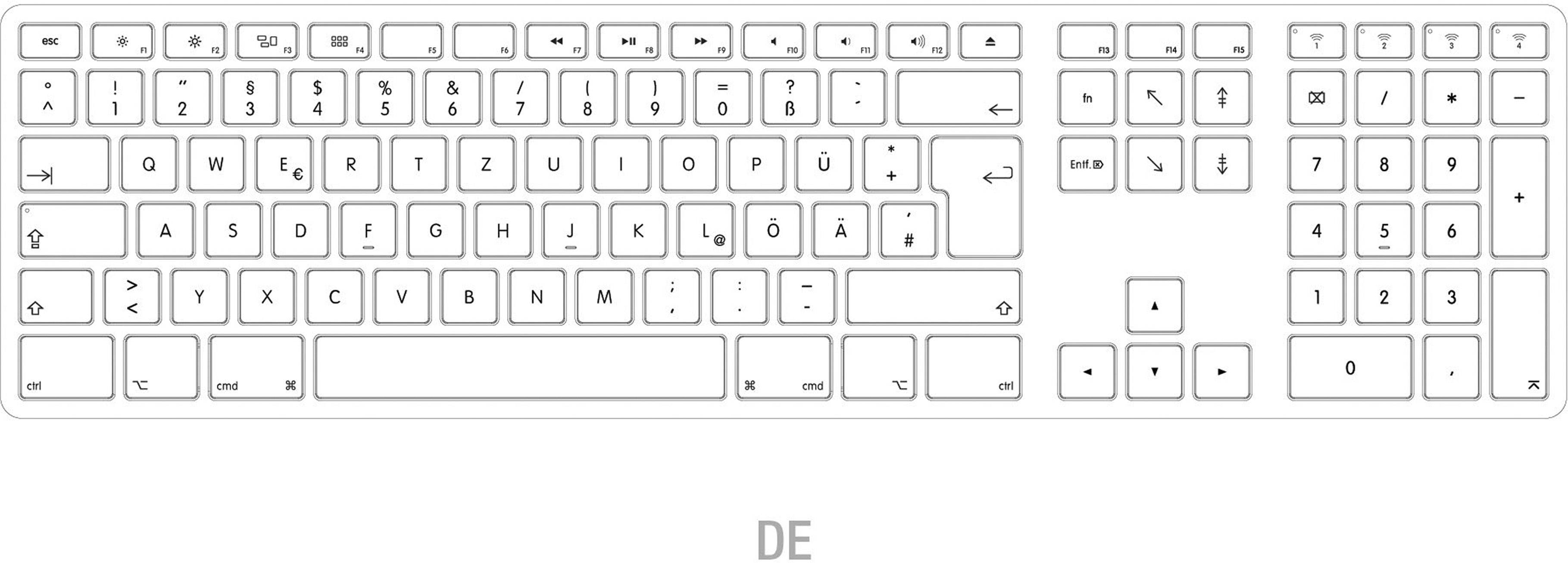 MacLand Matias Bluetooth® Keyboard German, QWERTZ, Macintosh Silver ...