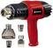 Hot air gun in red and black with accessory nozzles. Suitable for removing paint and shaping plastics.