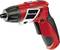 Cordless drill in red and black with an ergonomic handle and 'Einhell' brand on the side, suitable for DIY projects and household tasks.