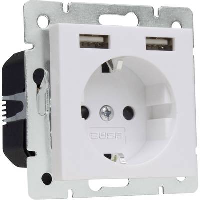Image of 2USB 1493573 1x Flush-mount socket incl. USB, Child safety IP20 Pure white