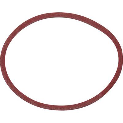 A simple red rubber ring on a white background.