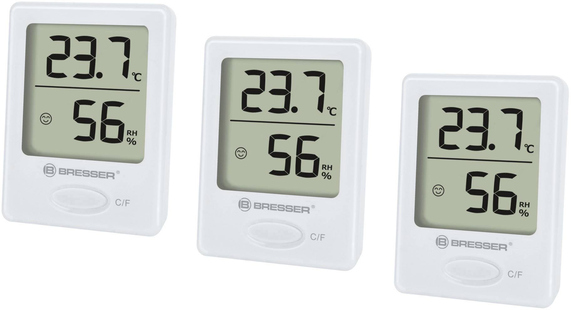 Bresser Thermometer Hygrometer Temeo Hygro Indicator zum Aufstellen oder zur Wan 
