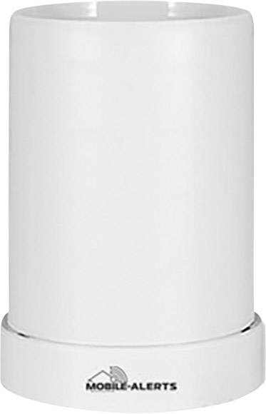 A white, cylindrical sensor with the inscription 'Mobile-Alerts' on its underside, likely a weather or environmental sensor.