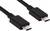 Two black USB-C cable plugs on a white background.