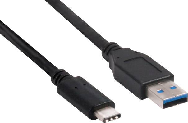 club3D USB cable USB 3.2 1st Gen (USB 3.0 / USB 3.1 1st Gen) USB-C® plug, USB-A plug 1.00 m Black CAC-1523