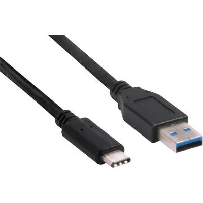 Two cable connectors: on the left a USB-C plug, on the right a USB-A plug for data transfer and power supply.