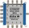 A multiswitch model 'Schwaiger SEW 58' for digital Quattro or Quad LNBs with multiple inputs and outputs, suitable for HD, 3D.