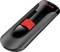 Black USB stick with red sliding cover, brand name 'SanDisk' printed on it.