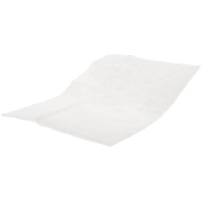 A white, rectangular cloth on a light background.