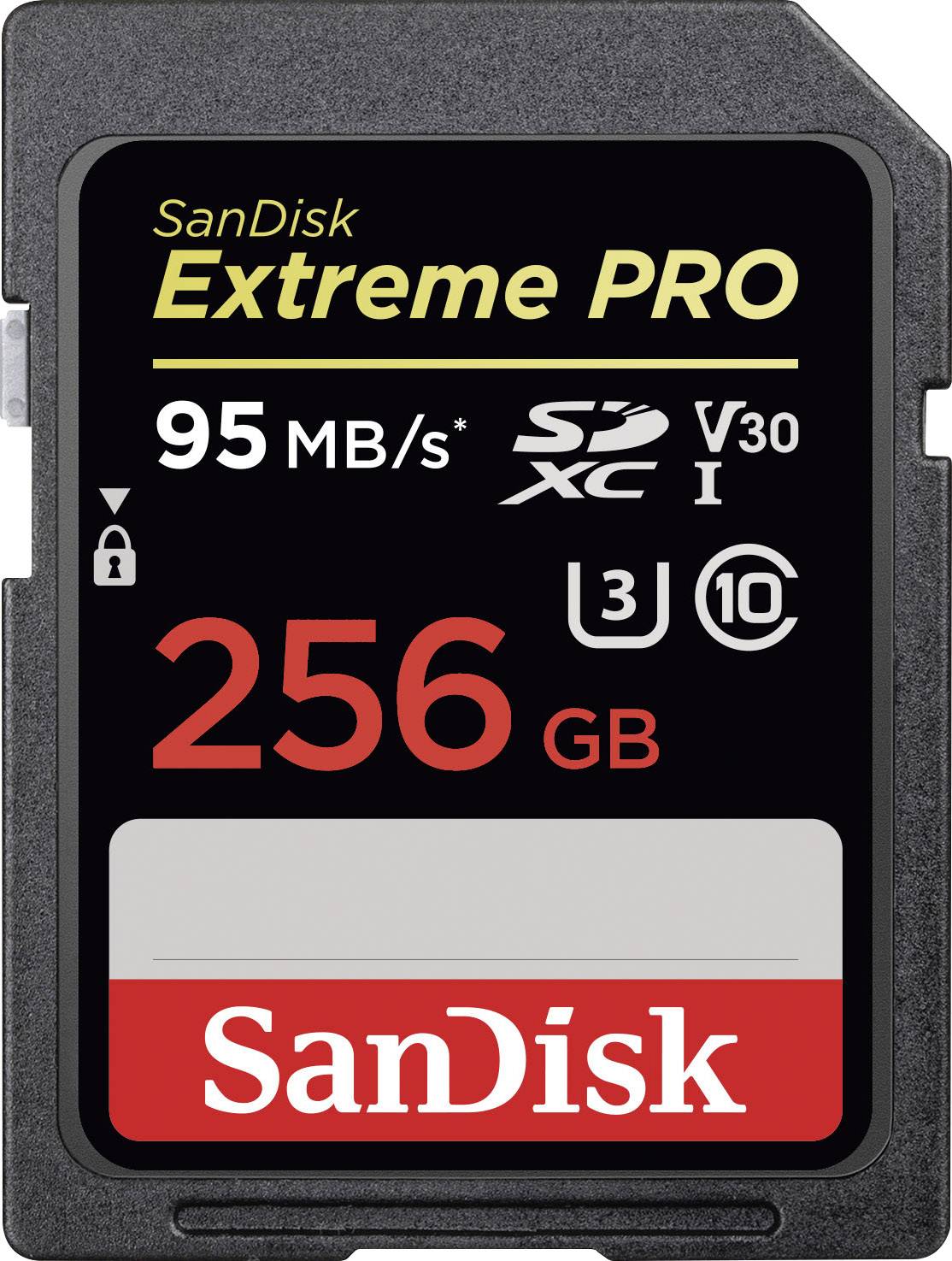 SanDisk Extreme PRO® SDXC card 256 GB Class 10, UHS-I, UHS-Class 3, v30 Video Speed Class-0