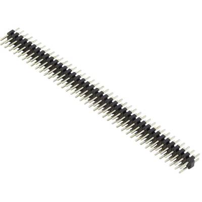 Pin header with two rows of pins, suitable for electronic connections or mounting in circuits.
