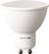 A white LED light bulb with a GU10 base by LIGHTME, suitable for various lighting applications in the home or office.