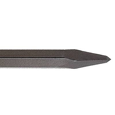 Figure of a chisel with a narrow, tapering point, primarily used for breaking or shaping materials.