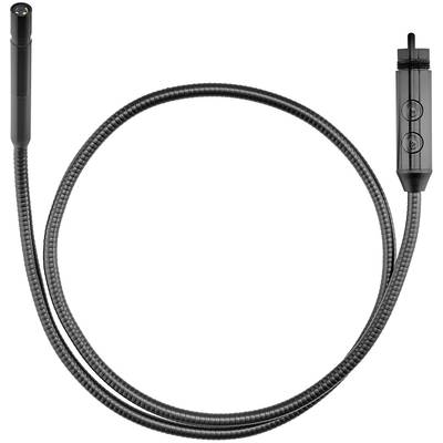 A flexible, black endoscope with a camera and control elements on the handle, suitable for inspection purposes in hard-to-reach areas.