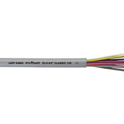 Grey cable with the inscription 'LAPP KABEL STUTTGART ÖLFLEX CLASSIC 100 CE'. Multicoloured wires protrude on the right-hand side.