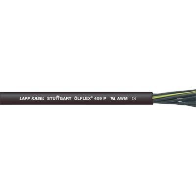 Black cable with white inscription 'LAPP KABEL STUTTGART ÖLFLEX 409 P' and multi-coloured wires, suitable for industrial applications.