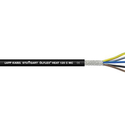 An electrical cable with the inscription 'LAPP KABEL STUTTGART ÖLFLEX HEAT 125 C MC CE' and coloured wires at the end.