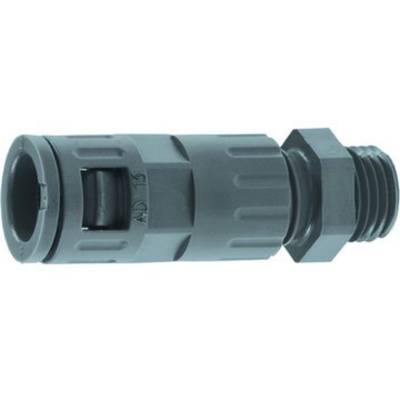 Plastic Pipe Connector with Thread, Suitable for Pipe Systems. Includes a Knurled Structure for Improved Grip and Connection.