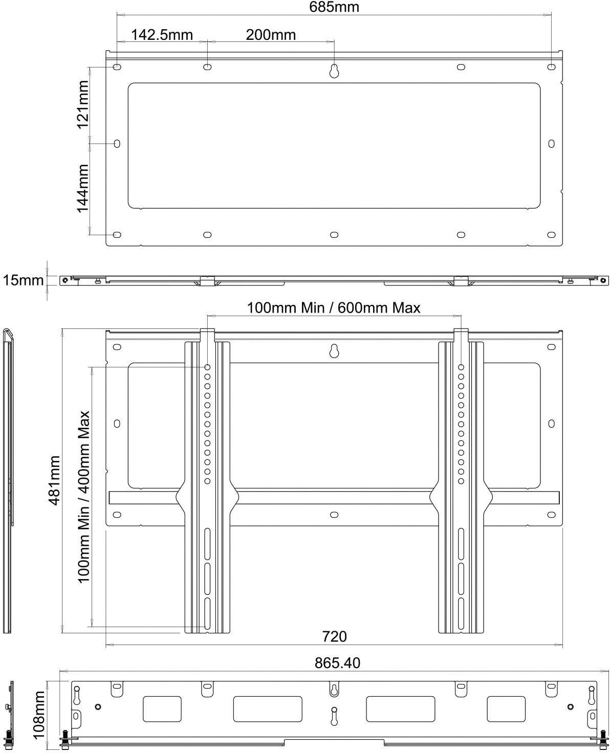 Flexson FLXPBFW1021 TV wall mount 94,0 cm (37") - 139,7 cm (55") Rigid-2