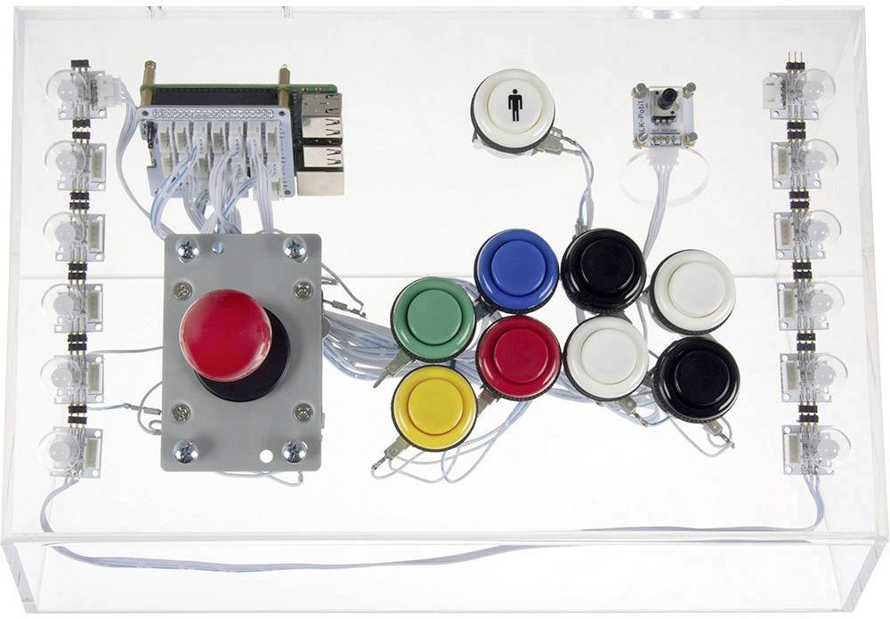 Joy-it RB-Gamestation-Kit Raspberry Pi® 3 B 1 GB 4 x 1.2 GHz Housing, Controller, Noobs OS, LEDs, PSU, Sensors, HDMI cab-1