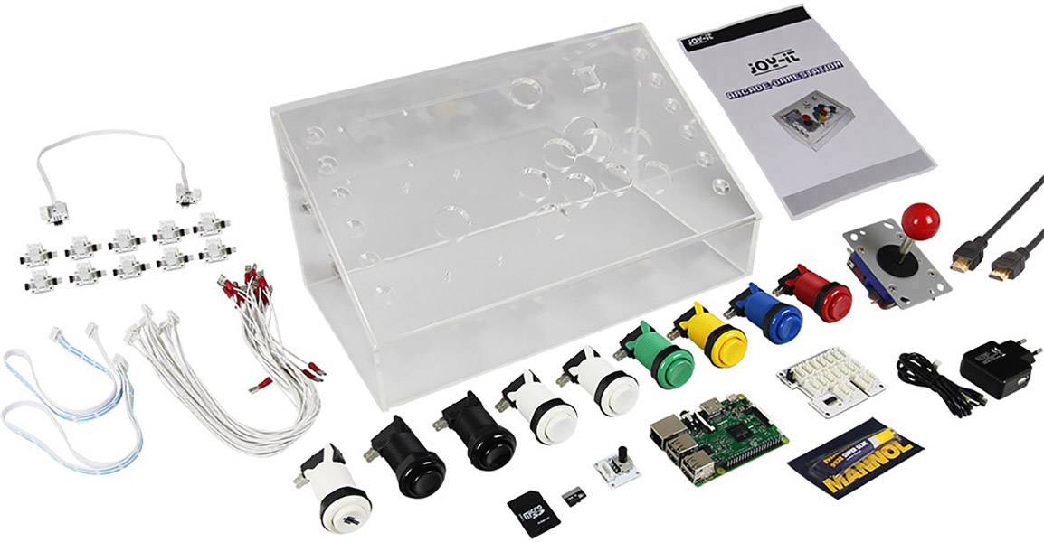 Joy-it RB-Gamestation-Kit Raspberry Pi® 3 B 1 GB 4 x 1.2 GHz Housing, Controller, Noobs OS, LEDs, PSU, Sensors, HDMI cab-3